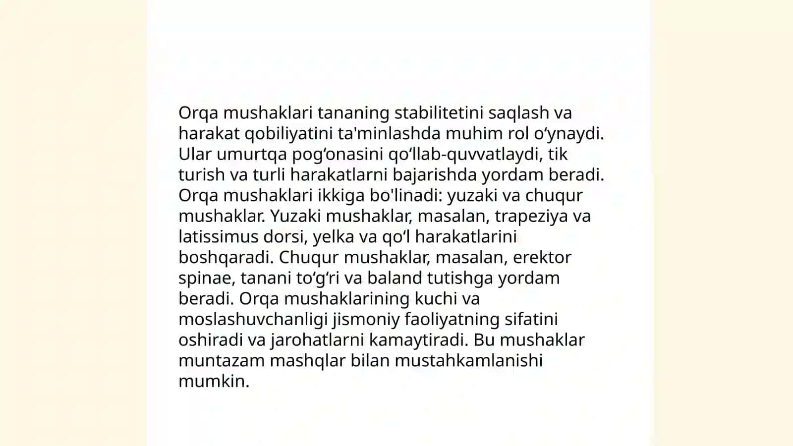 Tananing orqa sohasidagi mushaklar va fatsiyalar 4