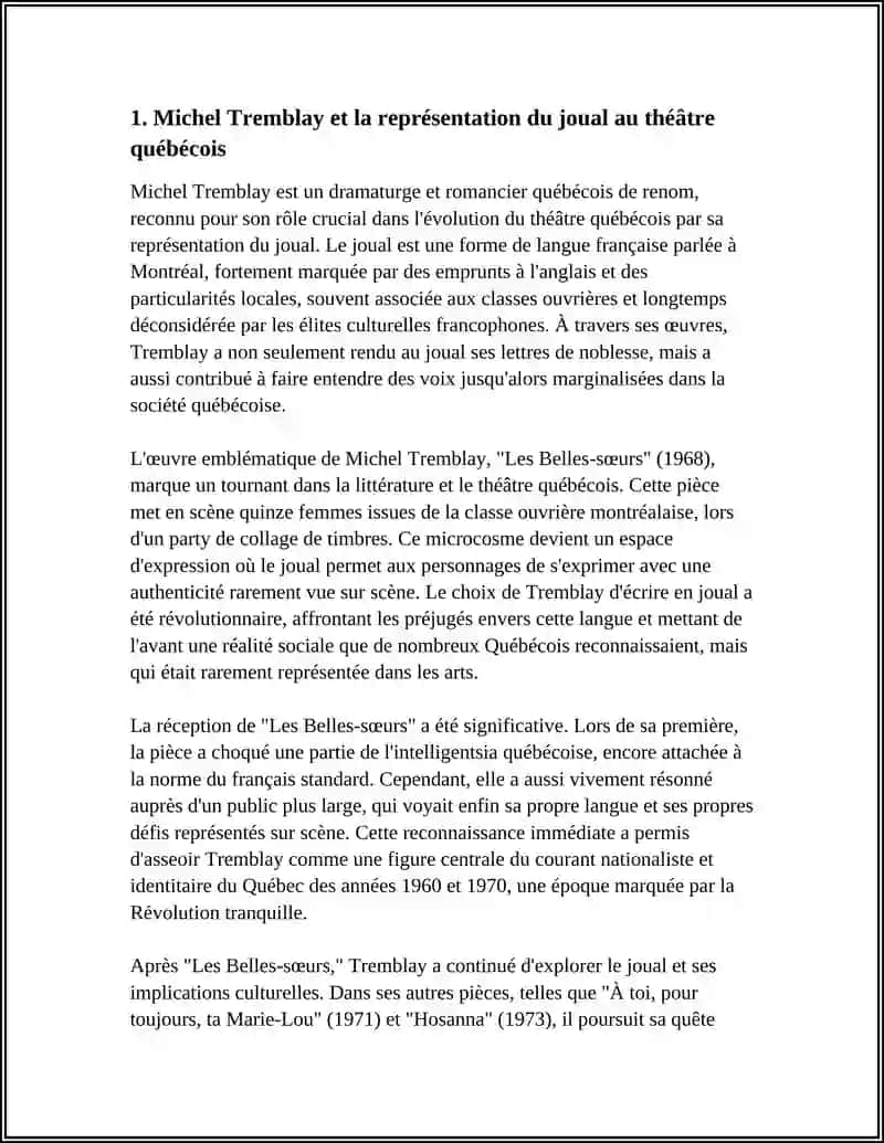 LA LITTÉRATURE FRANCOPHONE DE SUISSE TRAVAIL INDIVIDUEL 4