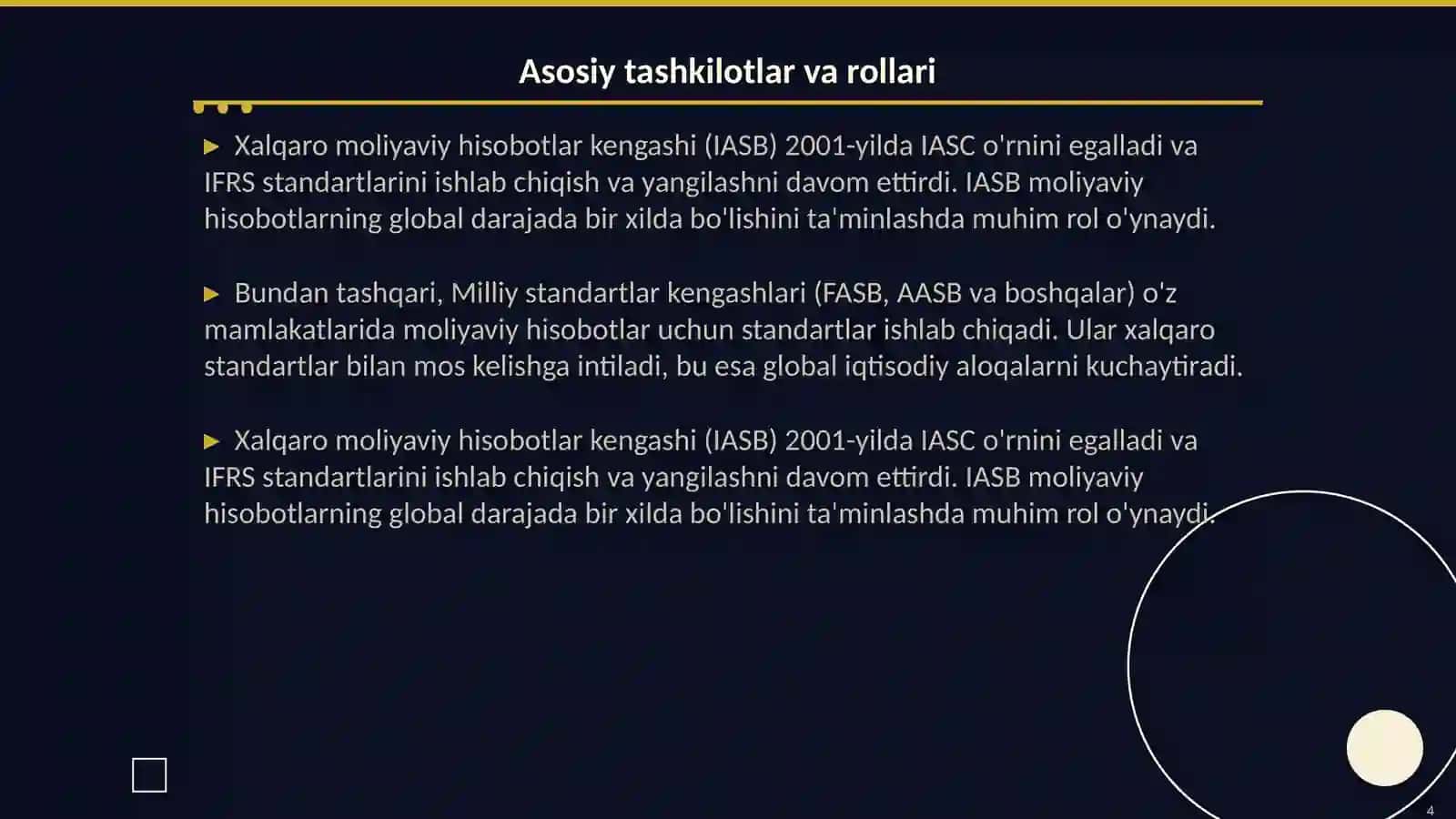 Moliyaviy hisobotning xalqaro standardlarining yaratilish tarixi 4