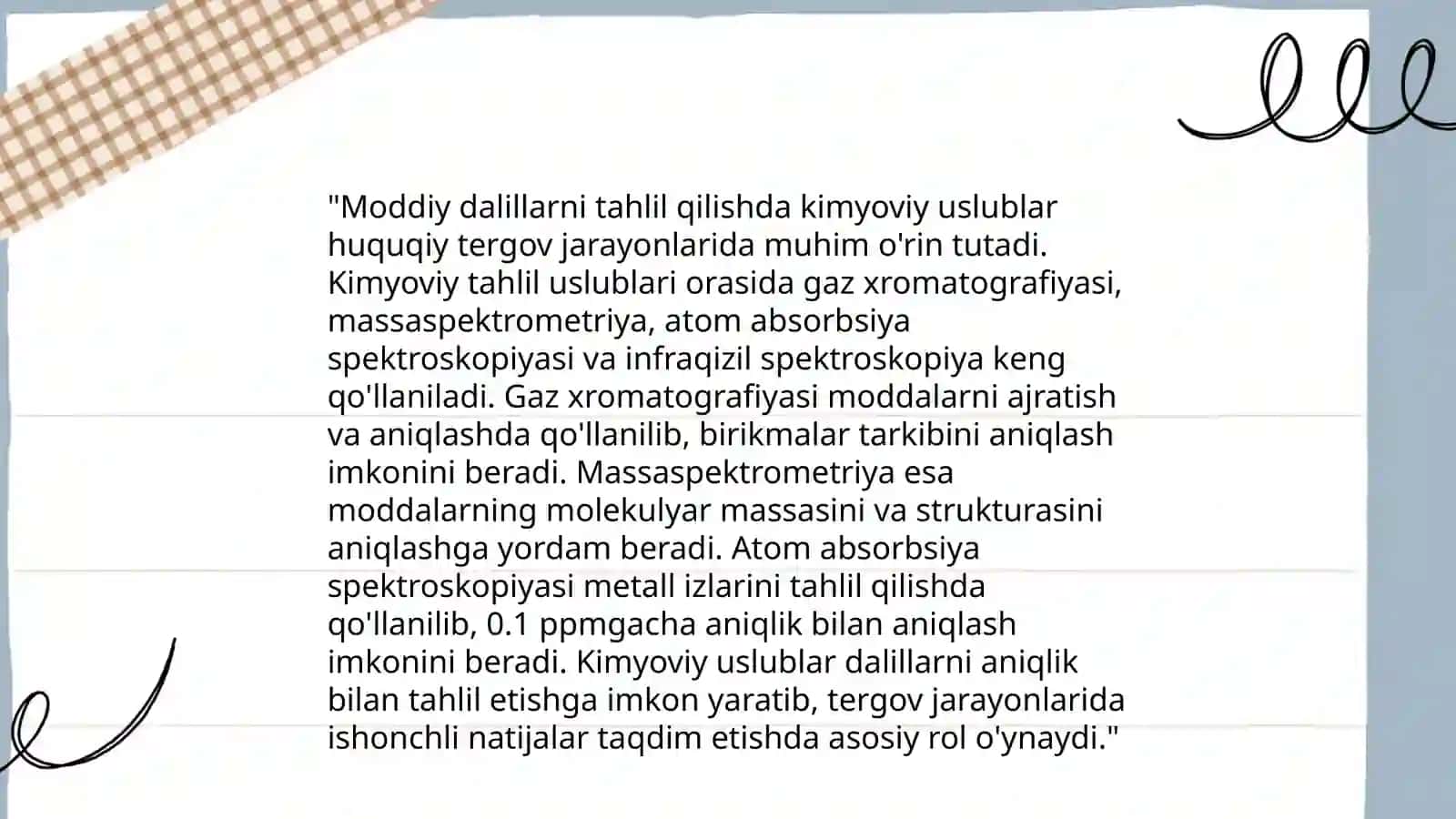 Kriminalistikada kimyoning oʻrni 4