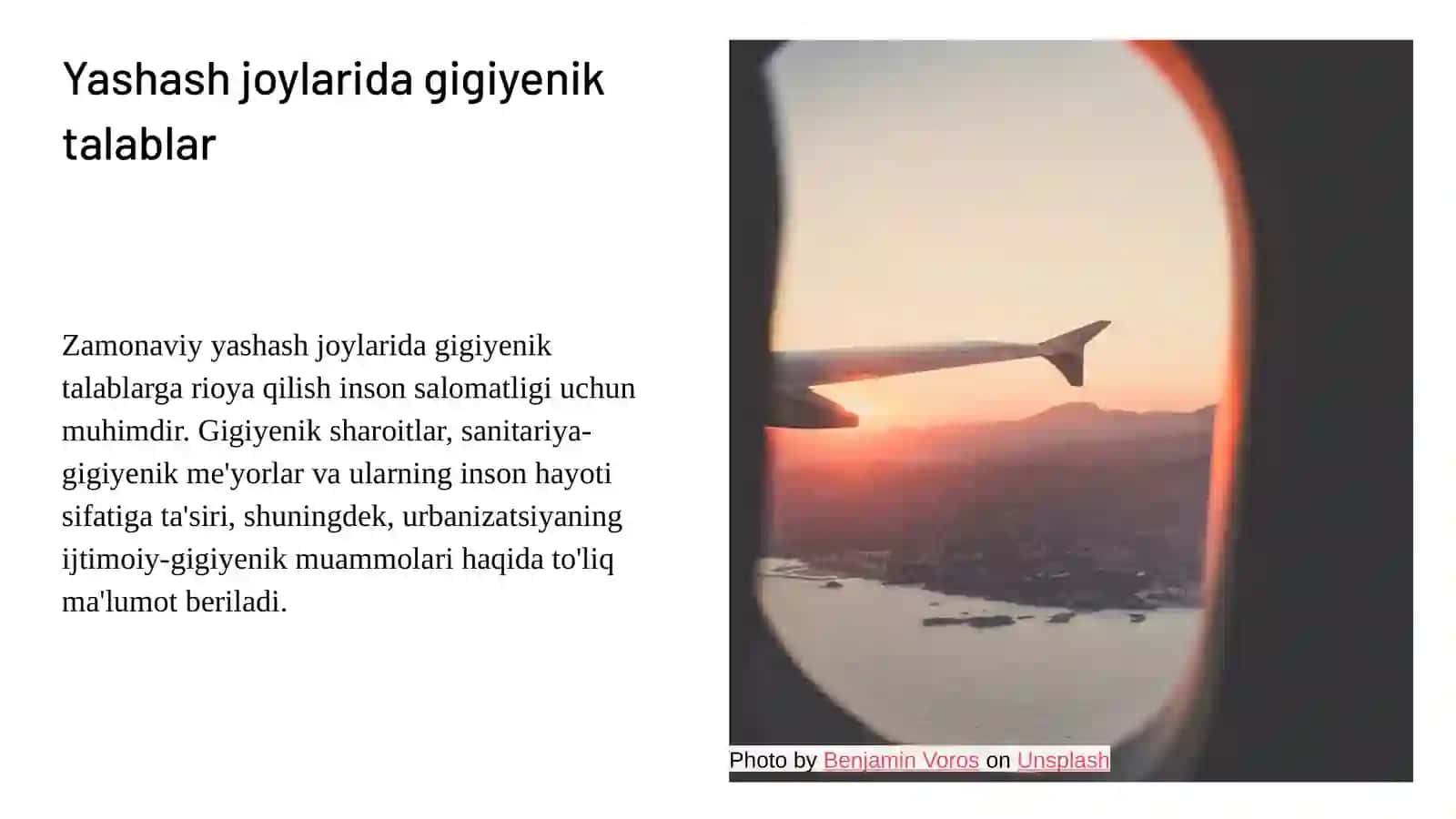 Urbanizatsiya va gigiyenik talablarning ahamiyati 4