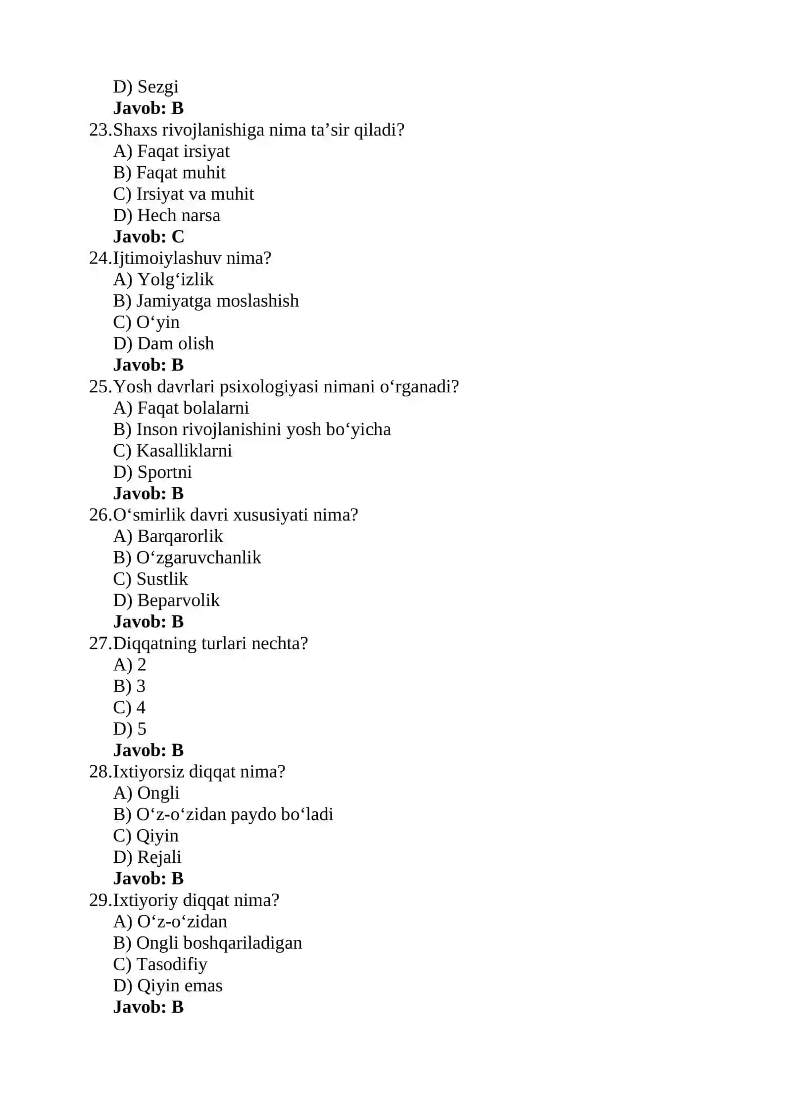 Maktab psixologi uchun 50 ta test 4