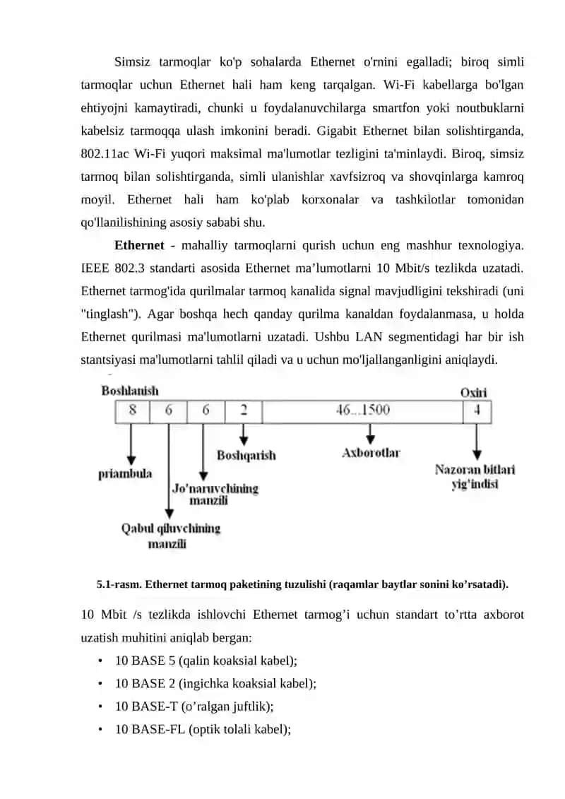 ETHERNET TEXNOLOGIYALARI 4