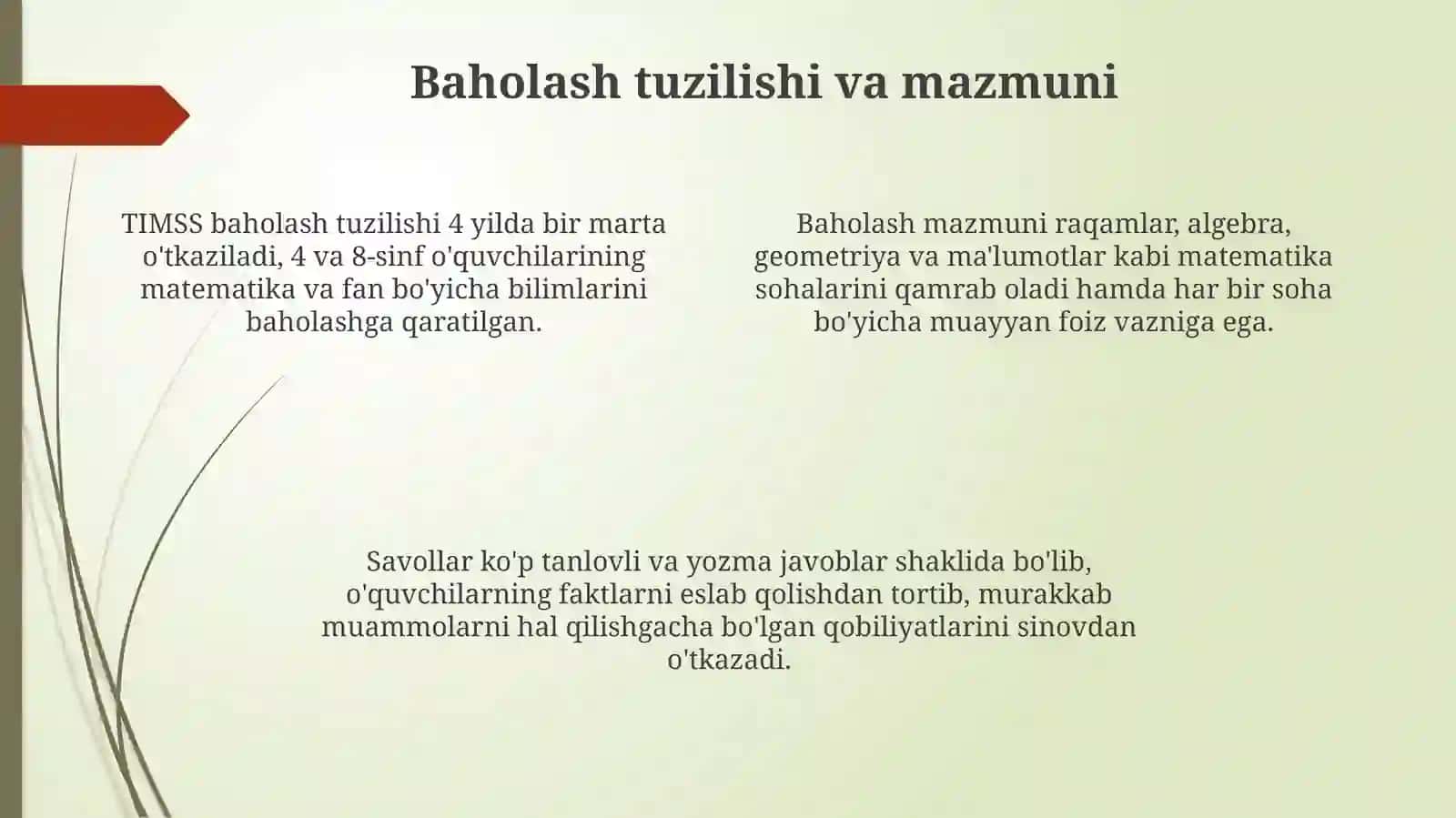 TIMSS xalqaro baholash dasturi 4