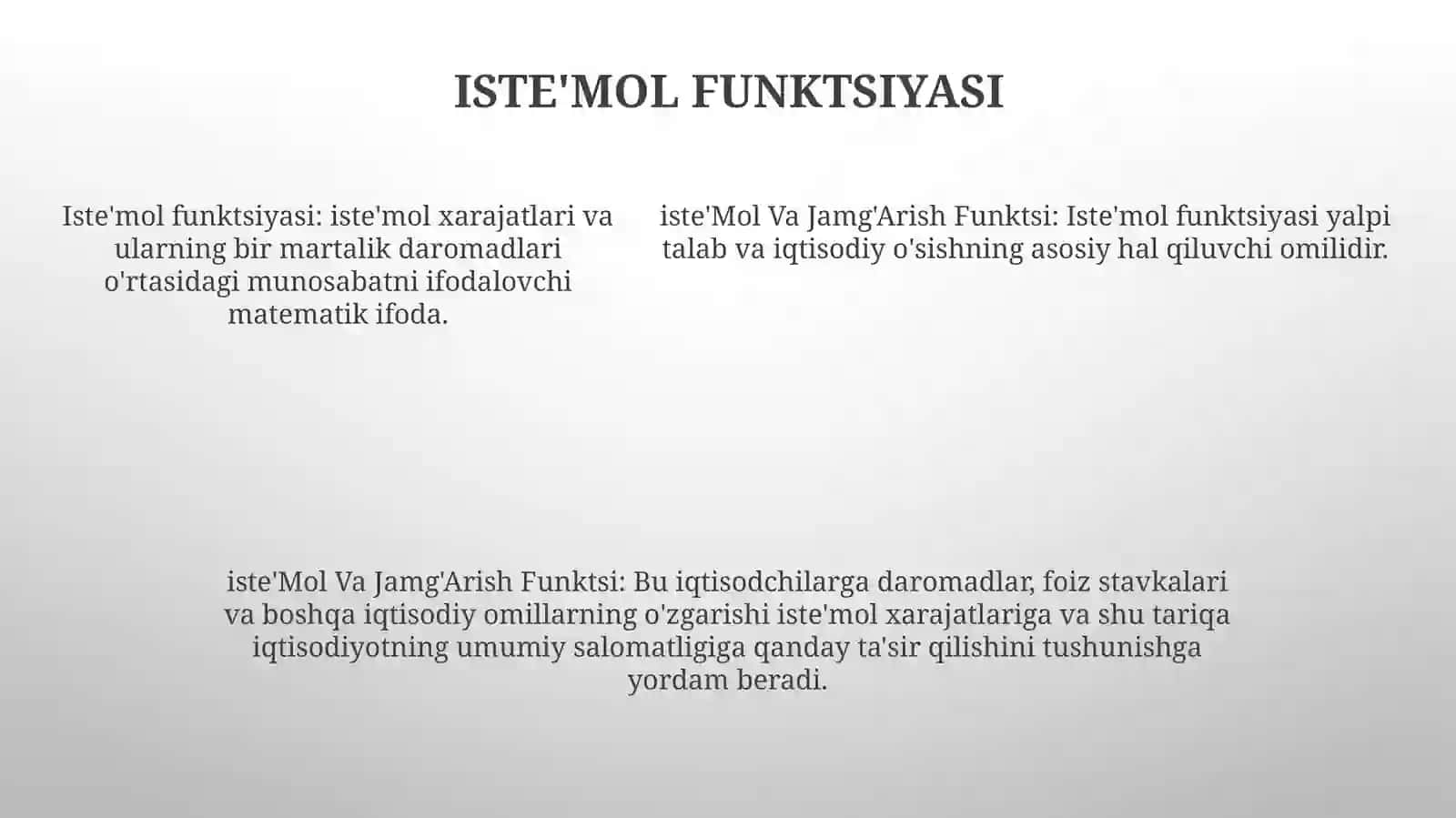 Iste'Mol Va Jamg‘Arish Funktsi 4