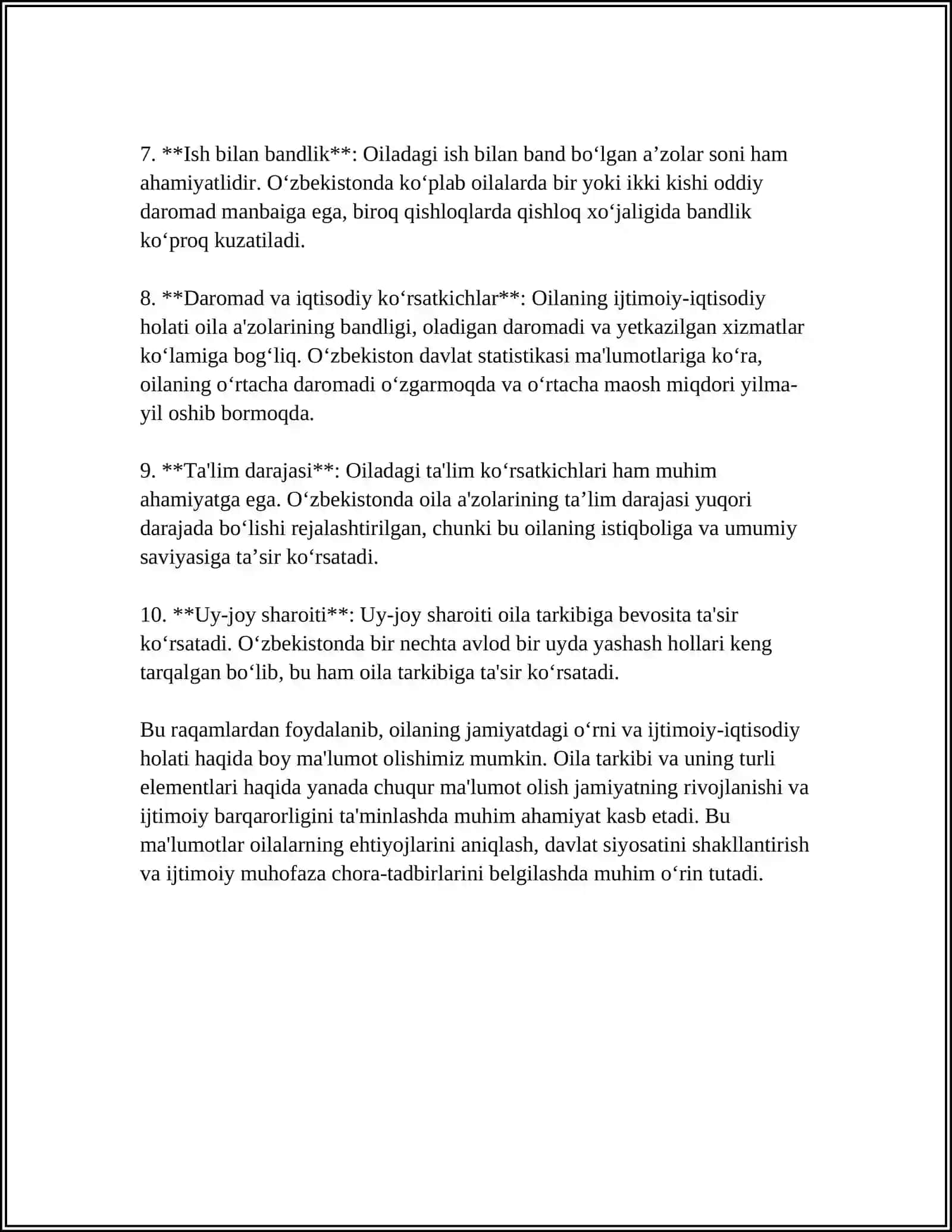 O‘ILA VA UNING ASOSIY FUNKSIYALARI 4