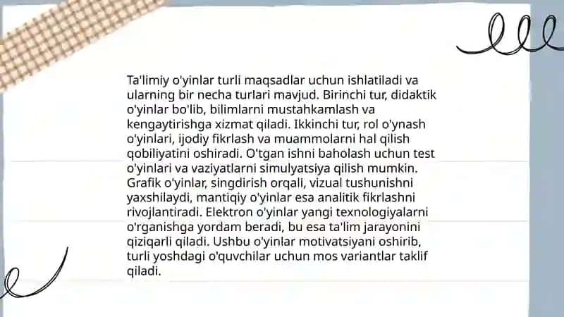 O'yinlar orqali oʻrganishning foydalari 4