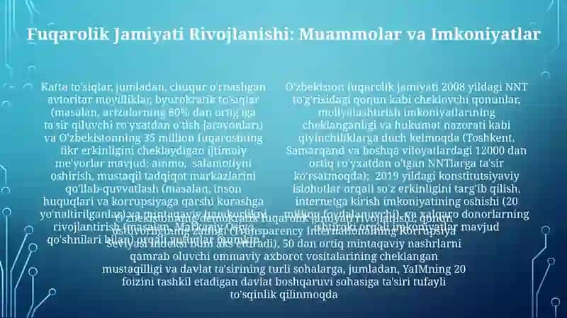 O'zbekistonning demokratik islohotlari (2017-hozir) 4