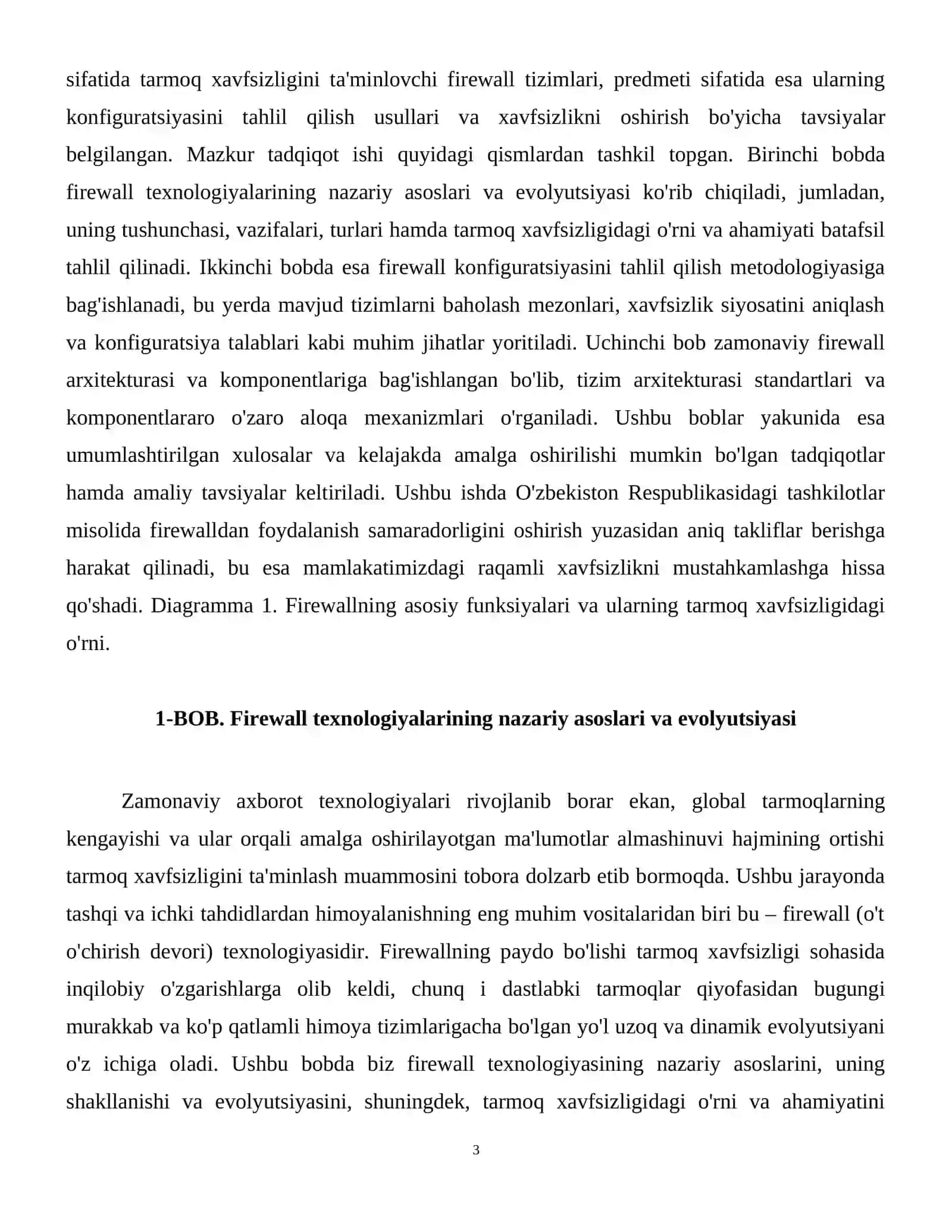 Firewall konfiguratsiyasini tahlil qilish va tavsiyalar ishlab chiqish. 4