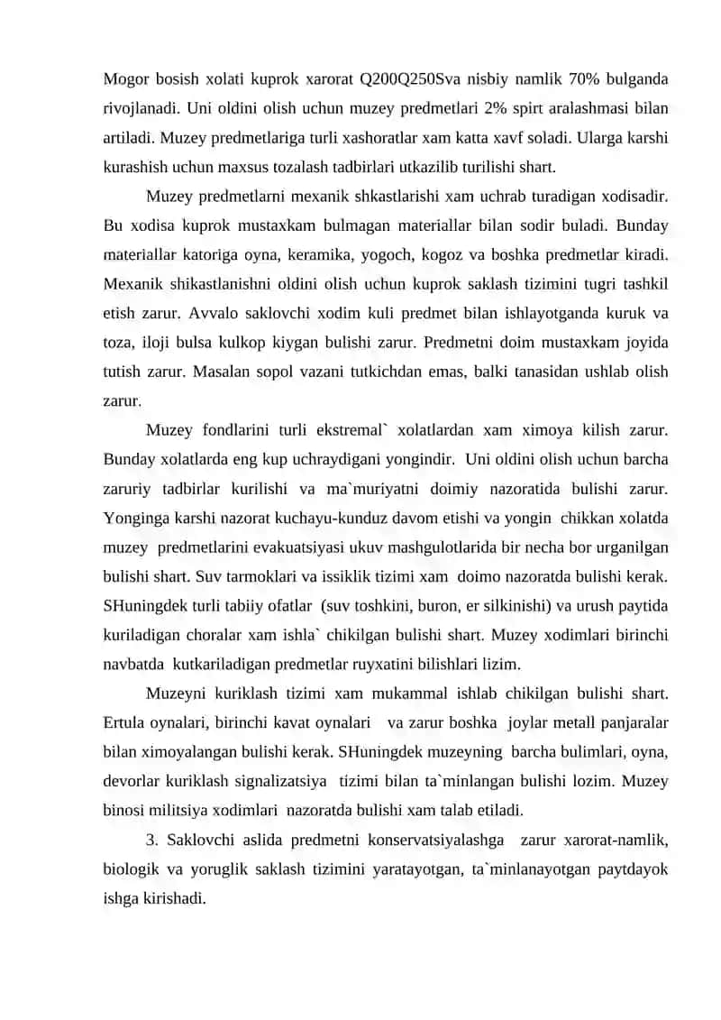 Muzey fondini saklash tushunchasi. 4