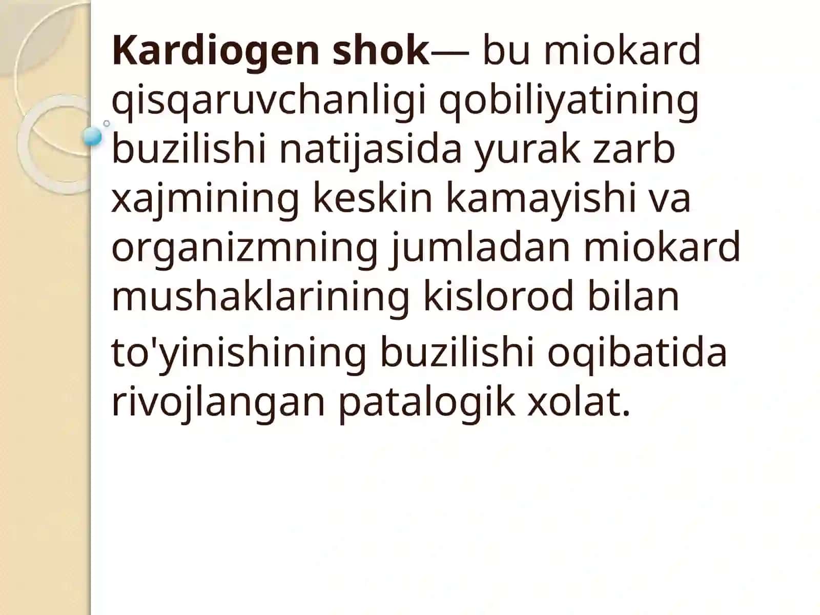 Kardiogen shok klinikasi va davo choralari 4