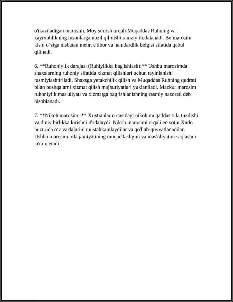 XRISTIANLIKDAGI 7 TA SIRLI MAROSIM 4