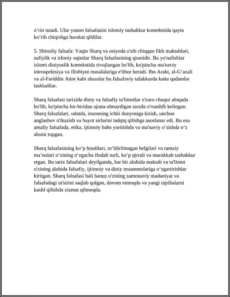 SHARQ FALSAFASI 4