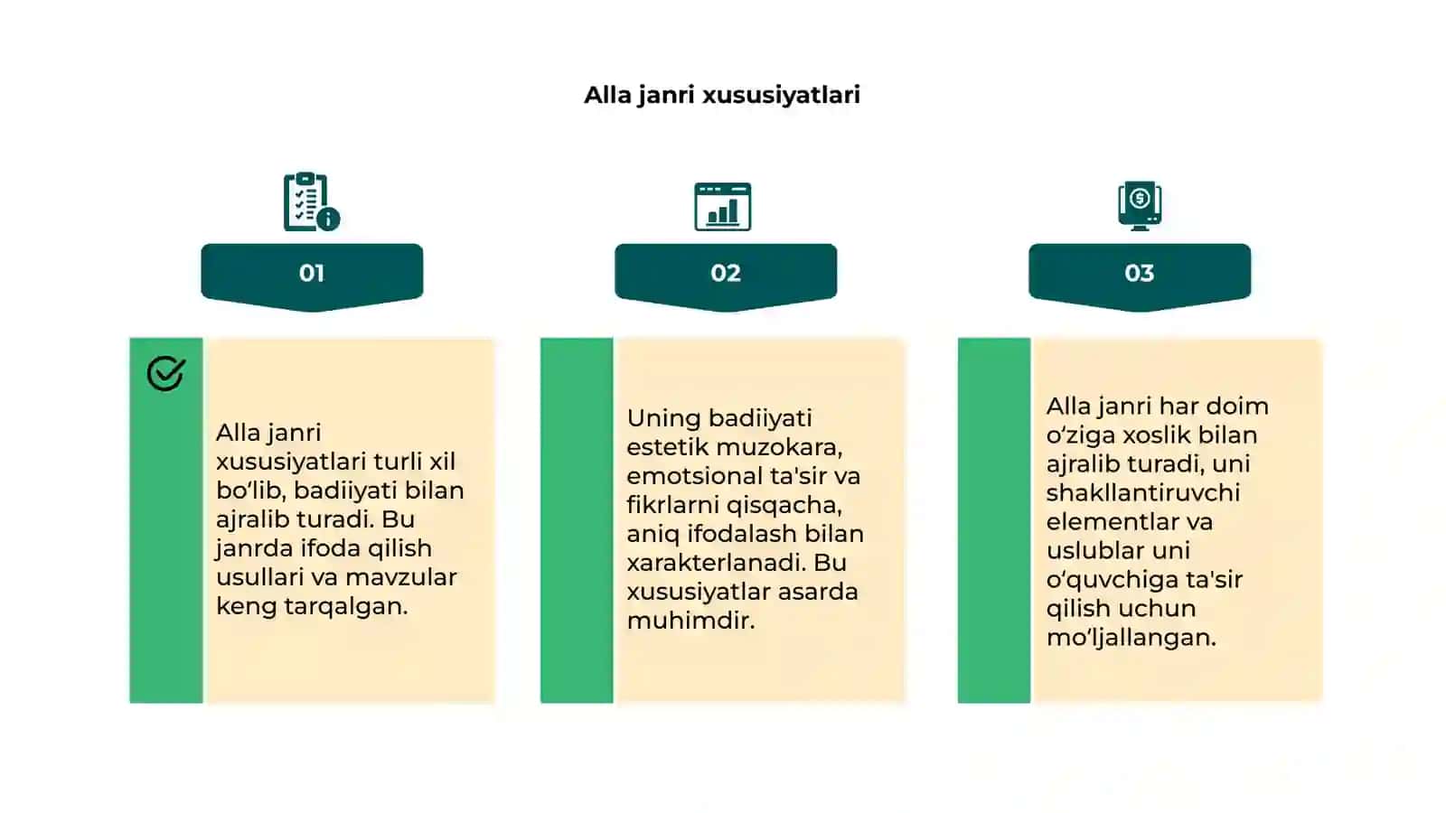 Alla janri xususiyatlari va badiiyati 4