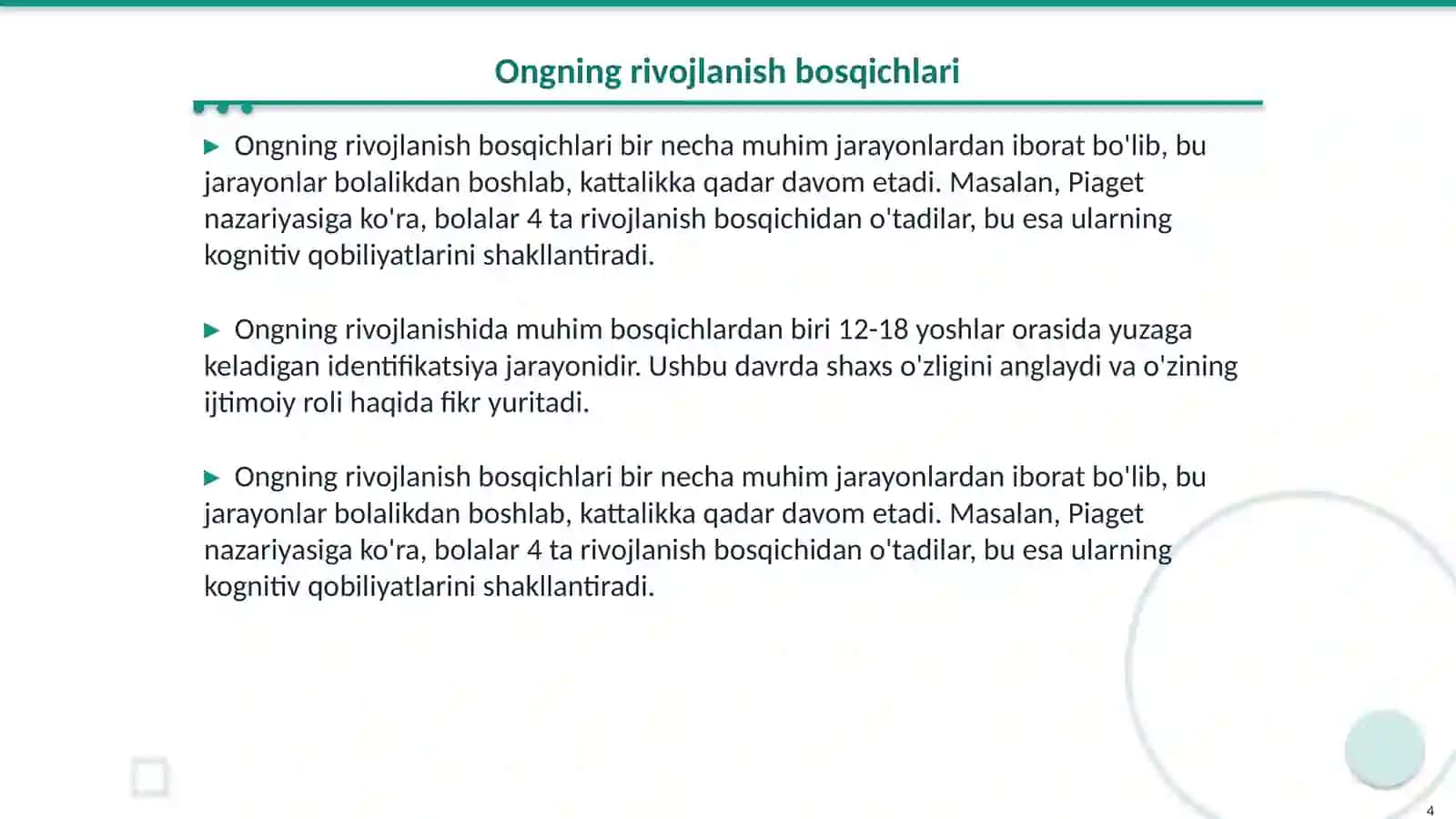 Xulq-atvorning psixolofizik asosida 4