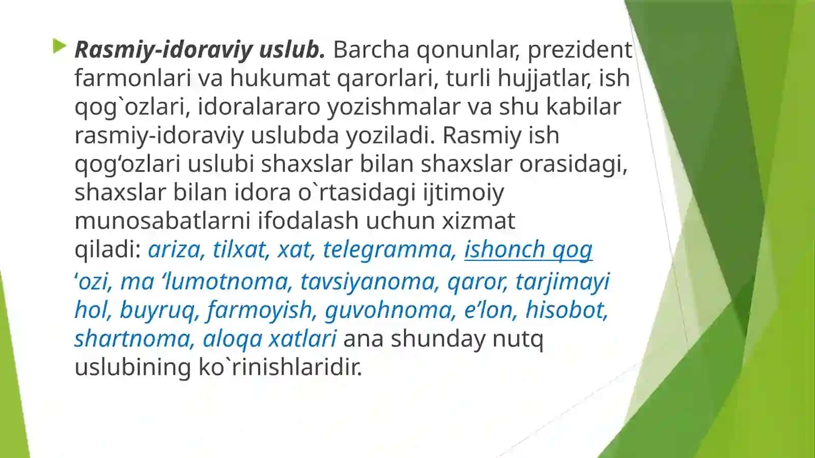 Rasmiy uslub va uning umumiy xususiyatlari 4