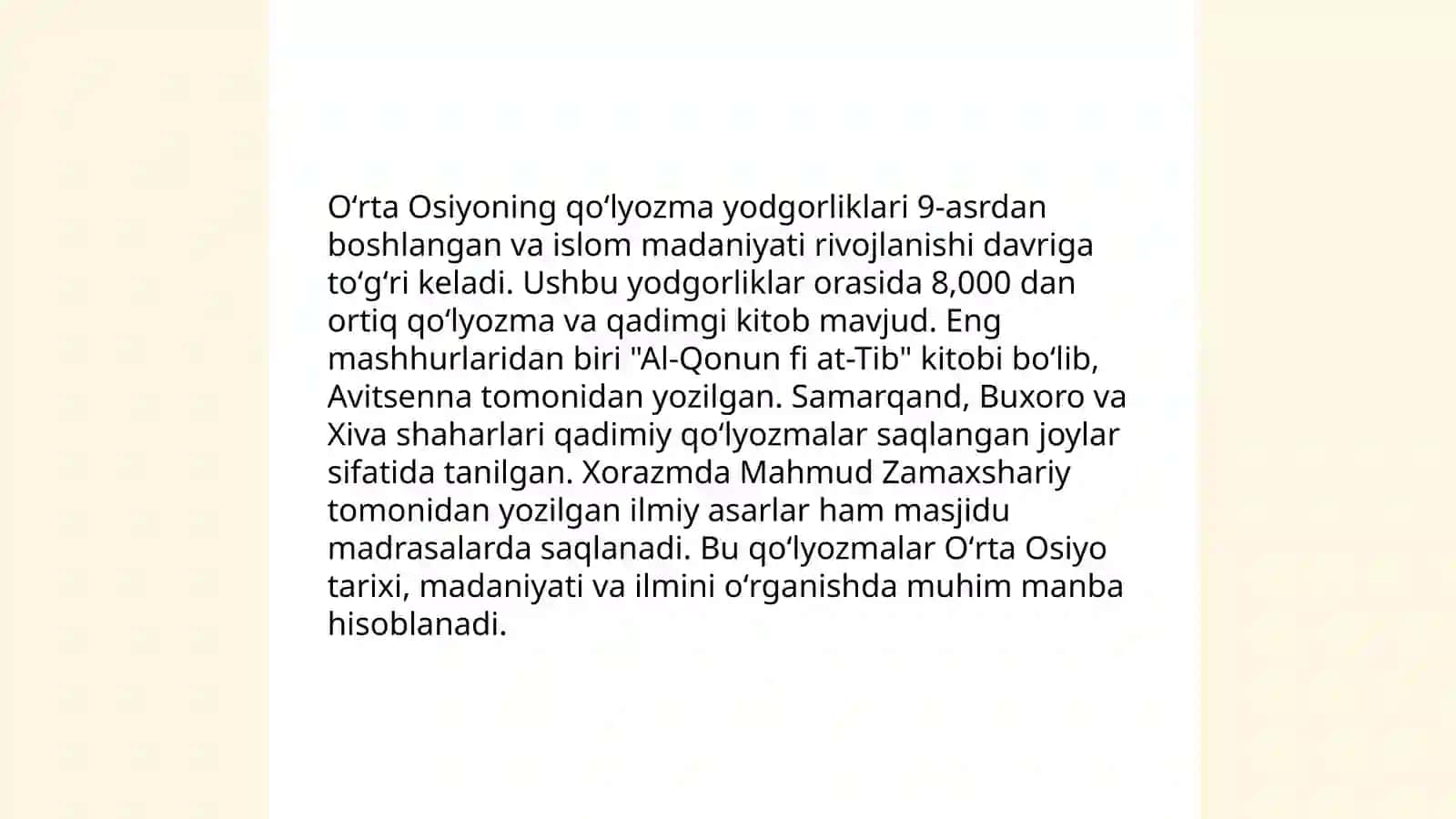 Oʻrta Osiyoning IX-X asrlar manbalarining oʻrganilishi 4