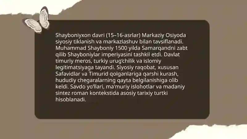 ,,Shayboniynoma" tarixiy roman 4