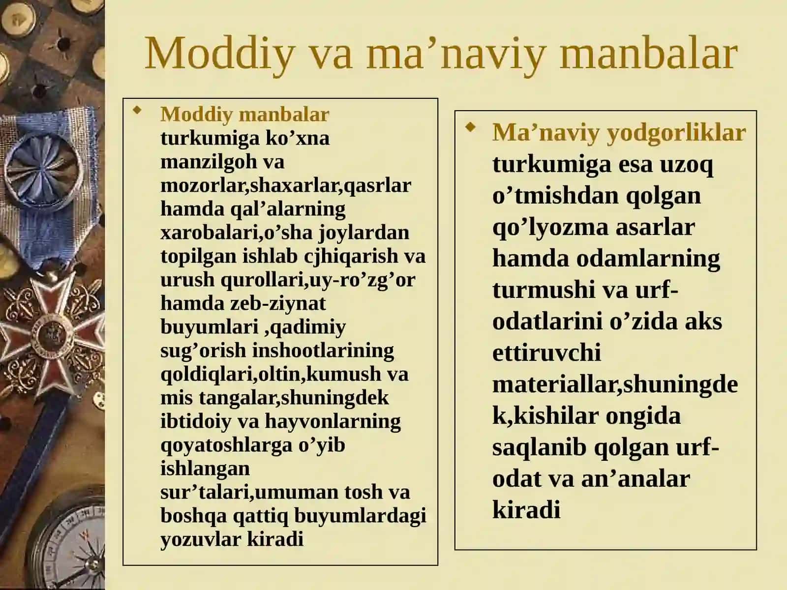TARIXIY MANBALARTAQDIMOT 4