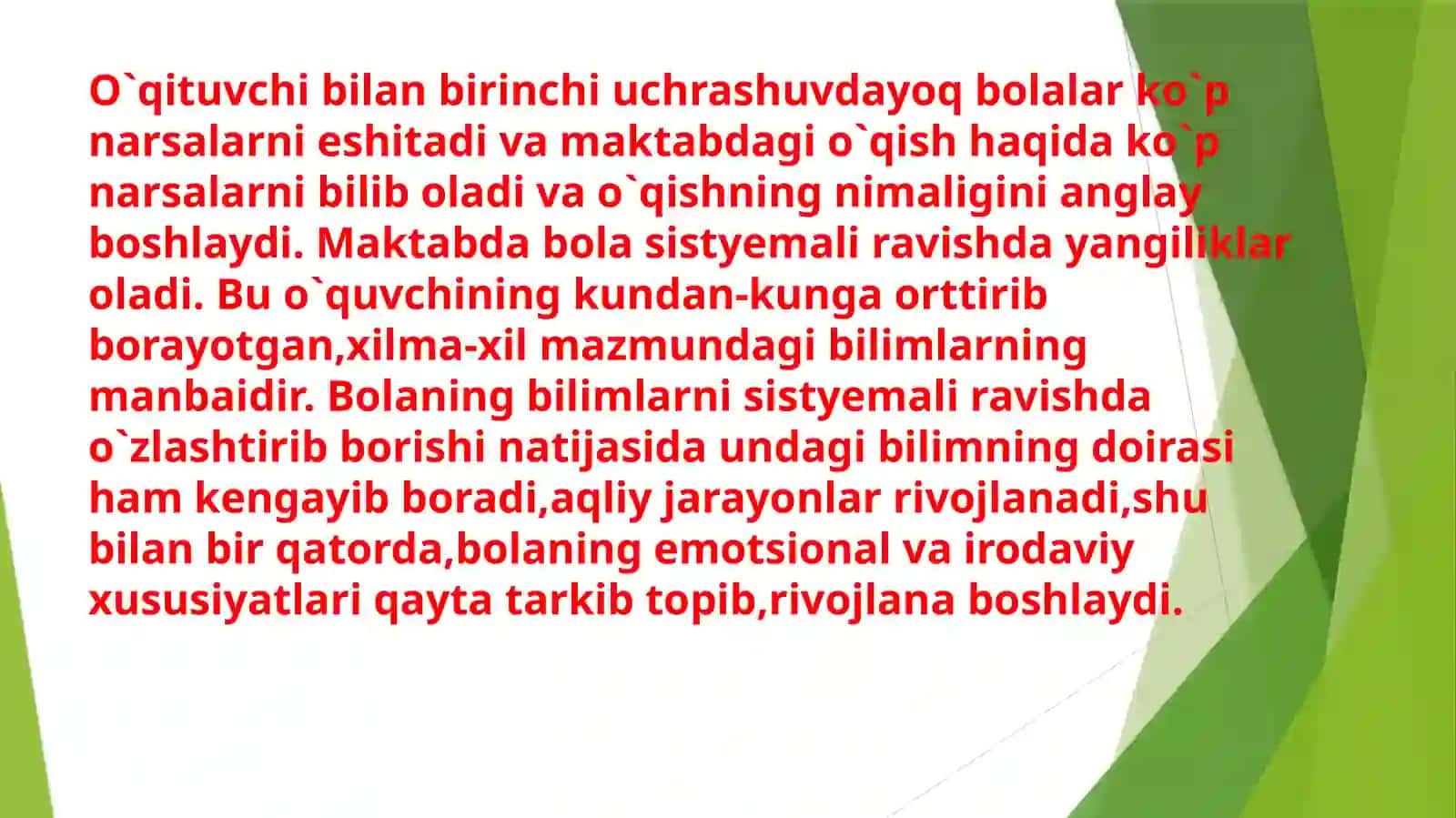 Kichik maktab yoshida vridi psixik rivojlanish xususiyatlar 4