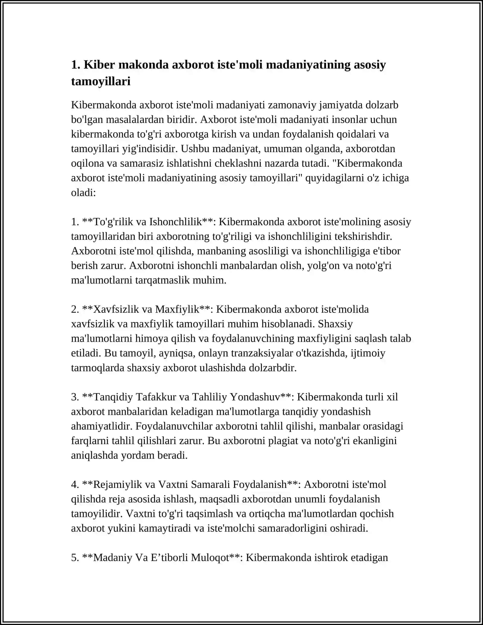 KIBERMAKONDA AXBOROT ISTE'MOLI MADANIYATI 4