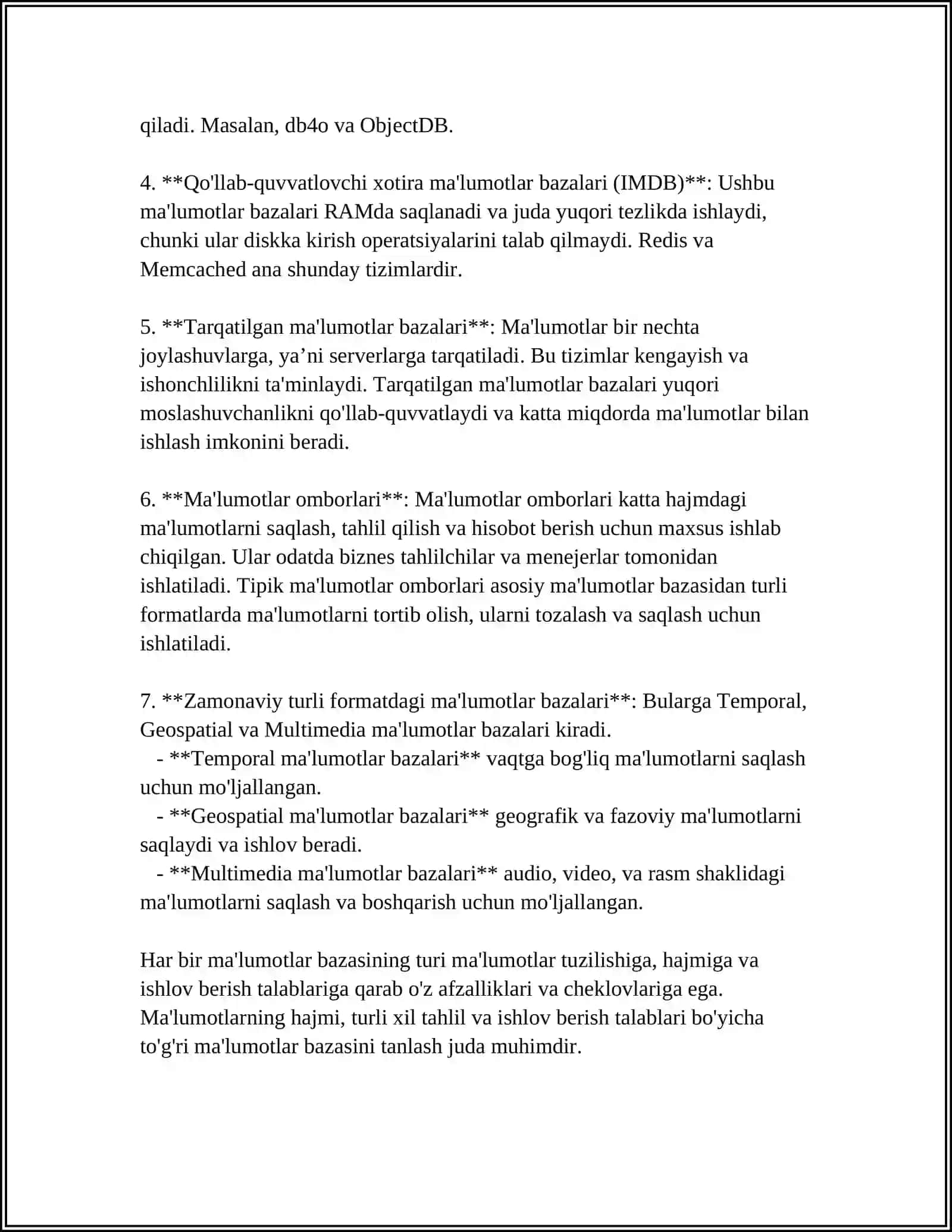MALUMOTLAR BAZASI 4
