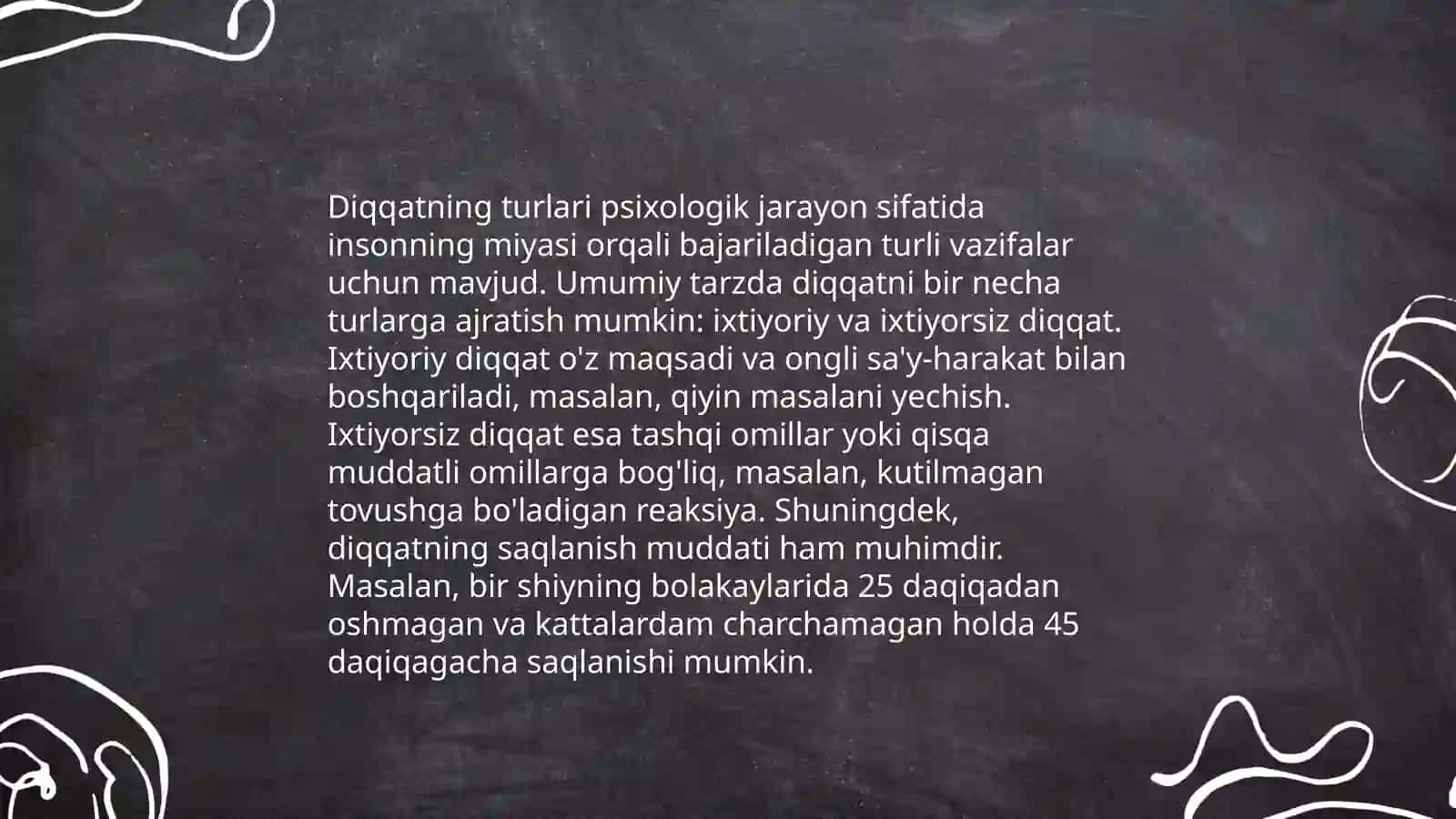 Diqqat turlari va uning xususiyatlari 4