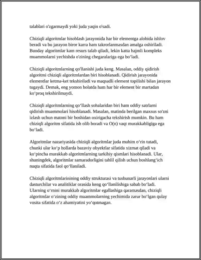 DASTURLASH ASOSLARI CHIZIQLI ALGARITM 4