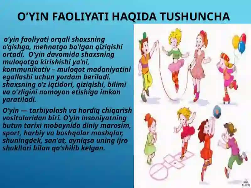 O’YIN FAOLIYATI VOSITALARI 4