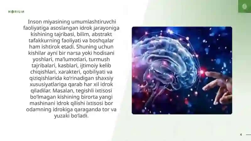 Idrok haqida tushuncha va uning xususiyatlari 4