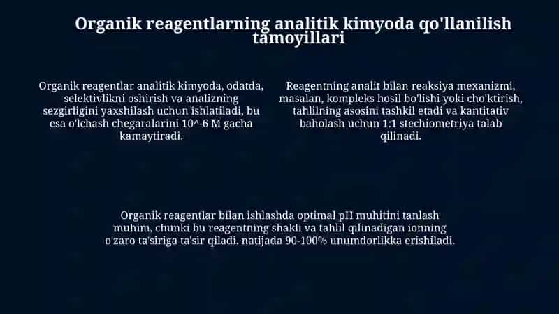 Analitik kimyoda organik reagentlarning qo'llanilishi 4