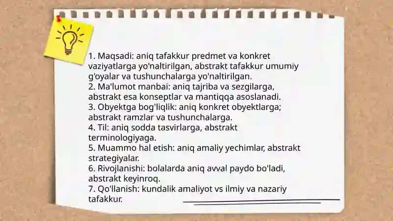 Aniq va abstrakt tafakkur 4