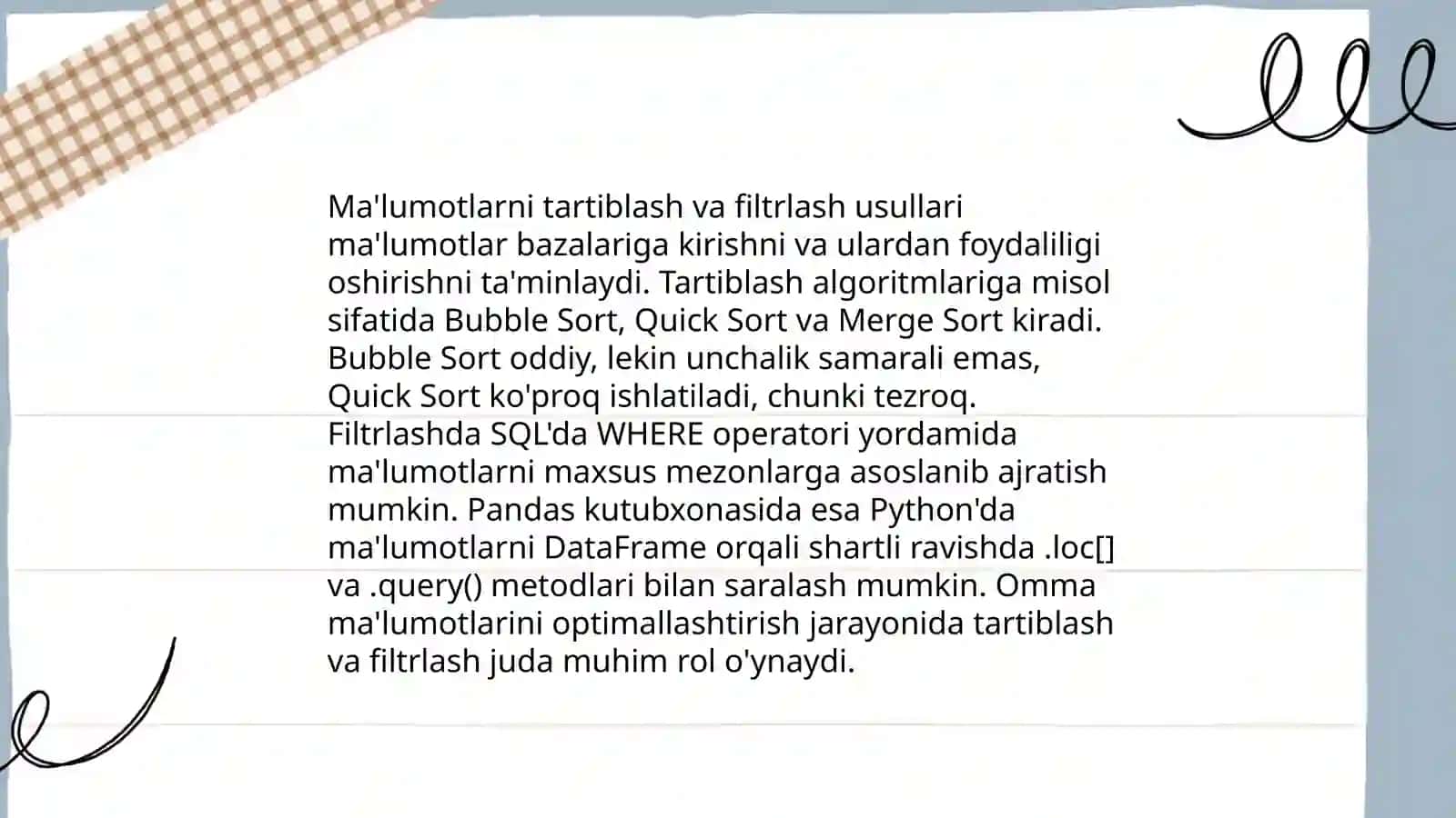 Jadval protsessorlarini o'rganish metodikasi 4