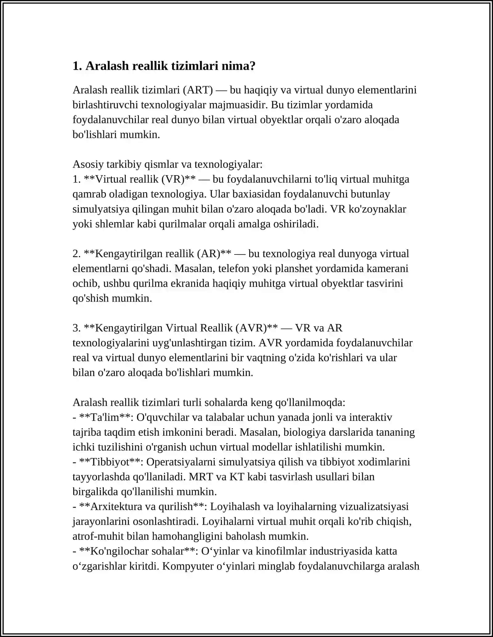 ARALASH REALLIK TIZIMLARIDAN FOYDALANISH 4