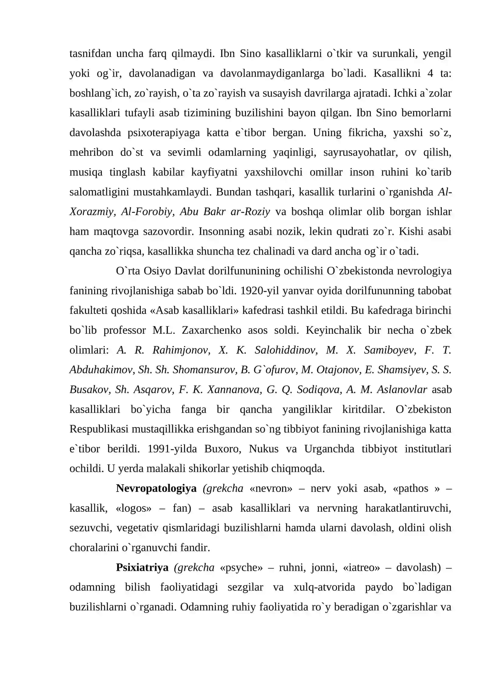Nevropatologiya va psixiatriyaning rivojlanish tarixi 4