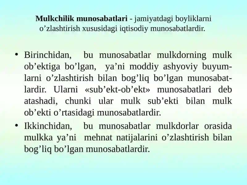 Mulkchilik munosabatlari 4