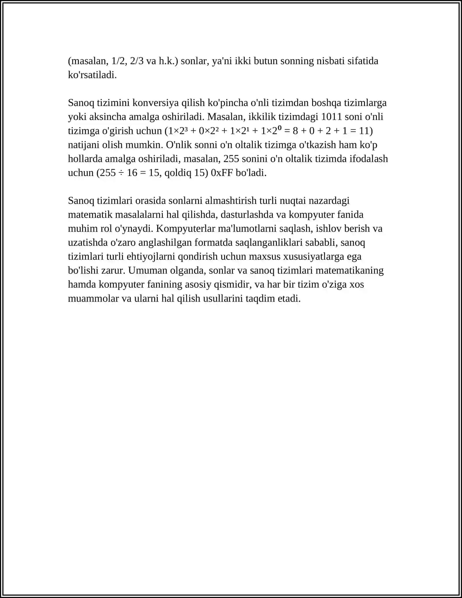 SON "MAZMUN SOHASIGA OID TOPSHIRIQLAR" 4