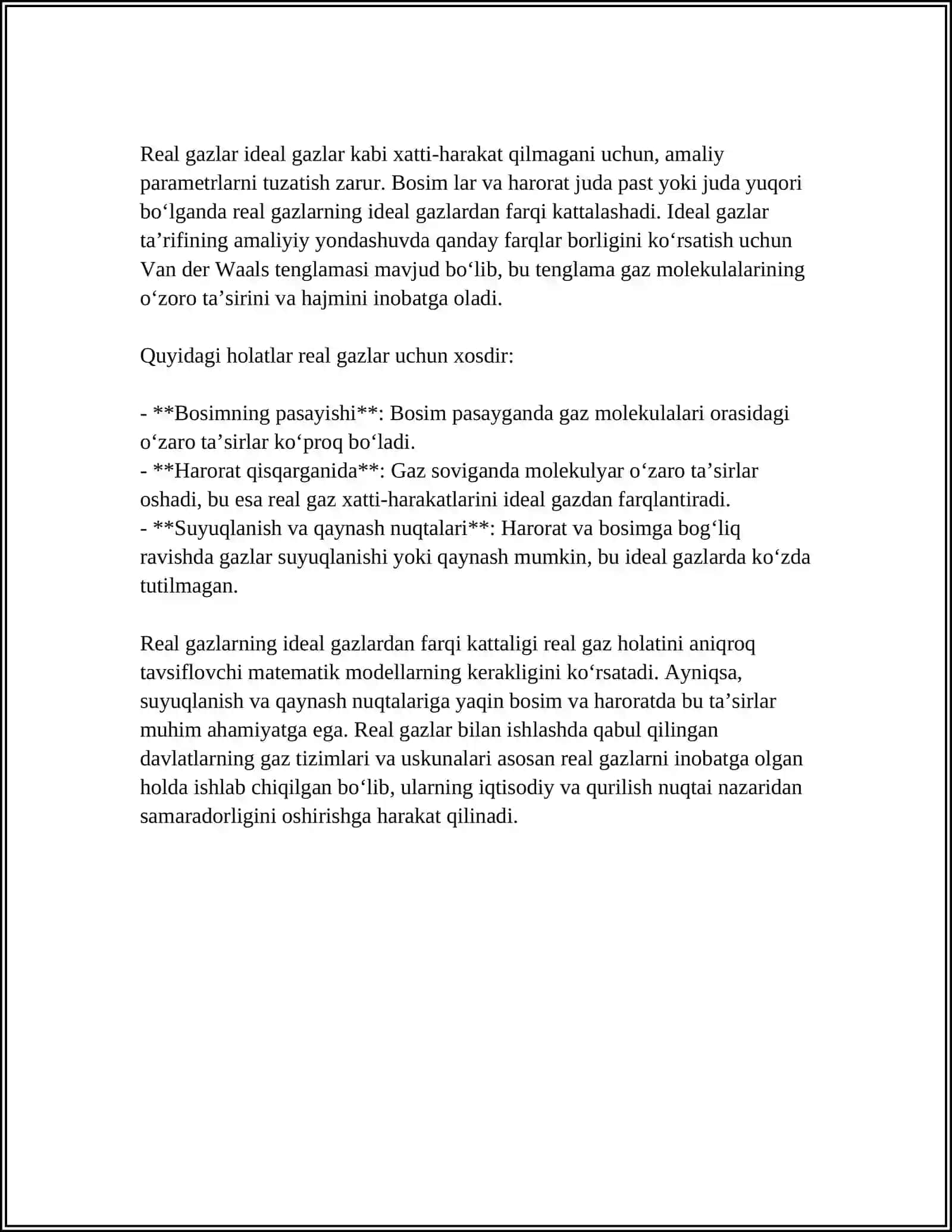 REAL GAZLARNING XUSUSIYATLARI 4