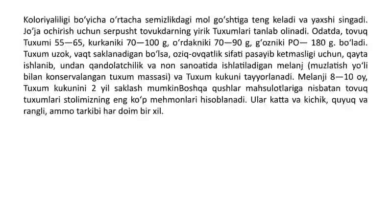 Tuxum va Tuxum Mahsulotlari 4