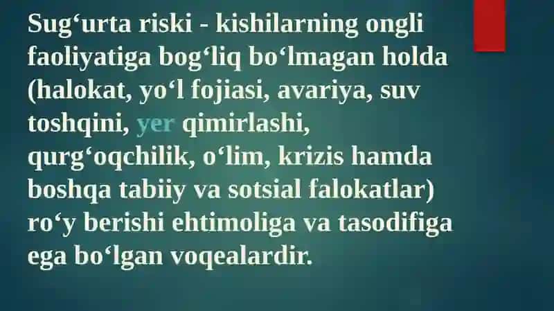 Sug’urta bozorini statistik o’rganish 4