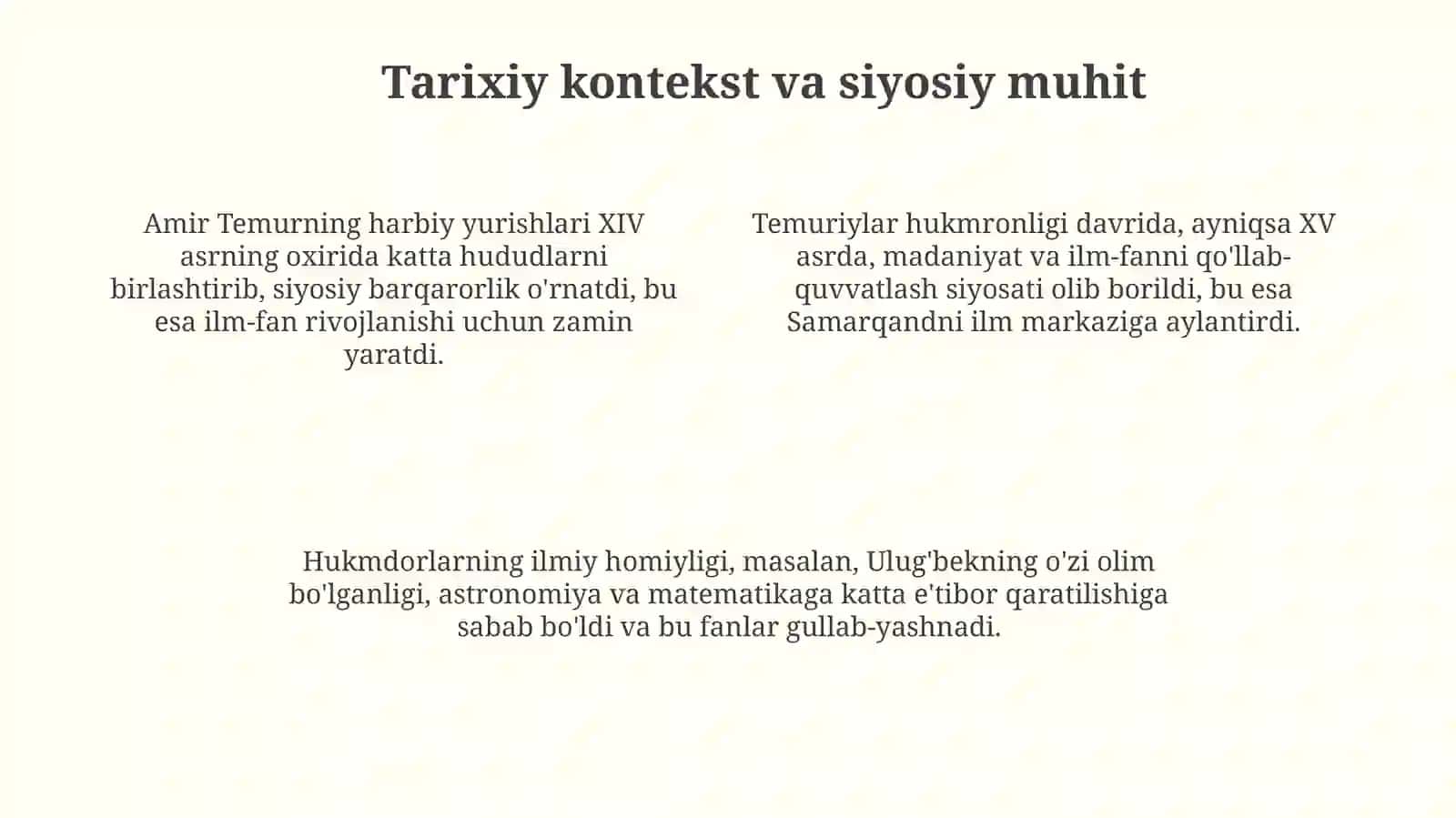 Klaster "Metodi Orqali Temuriylar Davrida Fan Mavzusini Tushuntirish" 4