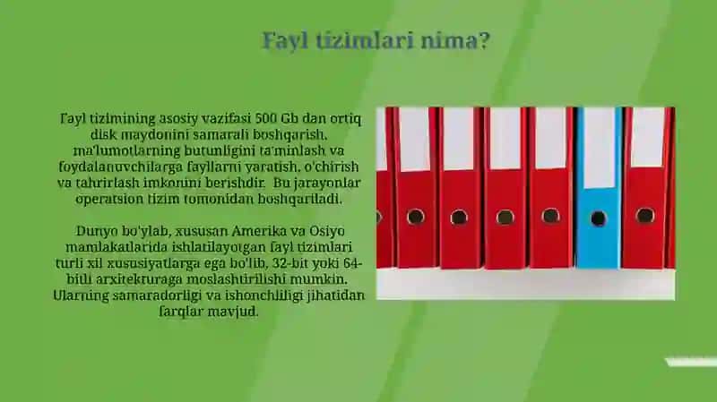 Fayl tizimlari va ularning tuzilishi 4