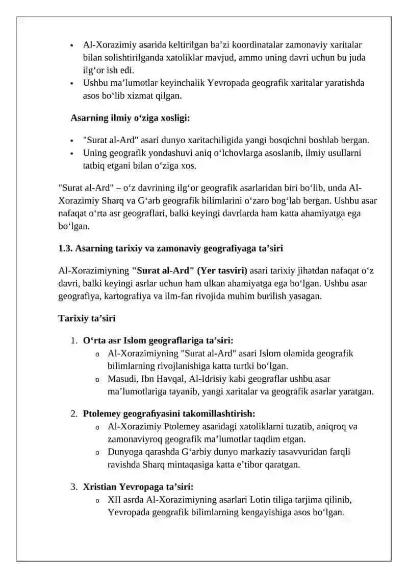 Al-Xorazimiyning “Surat al-ard” geografik asarida Markaziy Osiyo 4