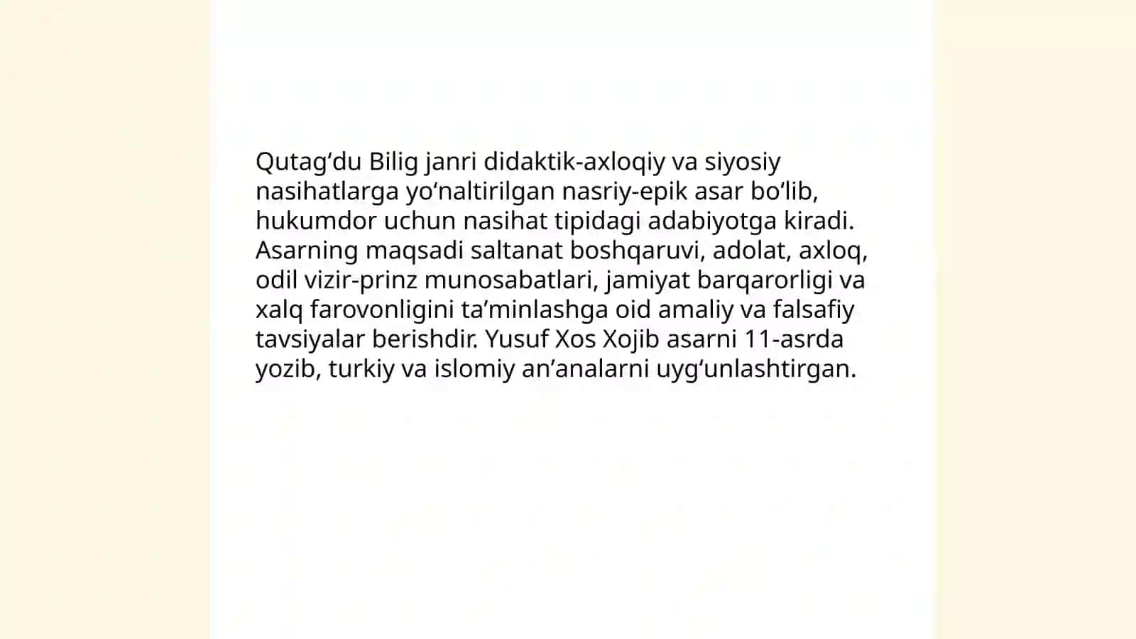 Yusuf Xos Xojib "Qutagʻdu Bilig" asari 4