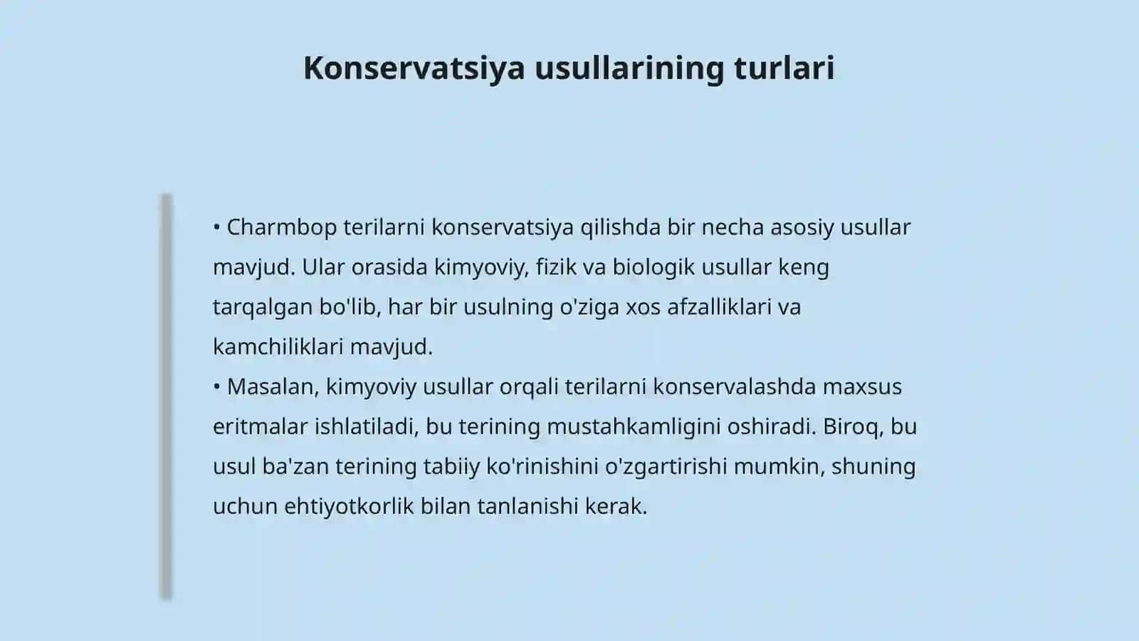 Charmbop terillarni konservalash usullari 4