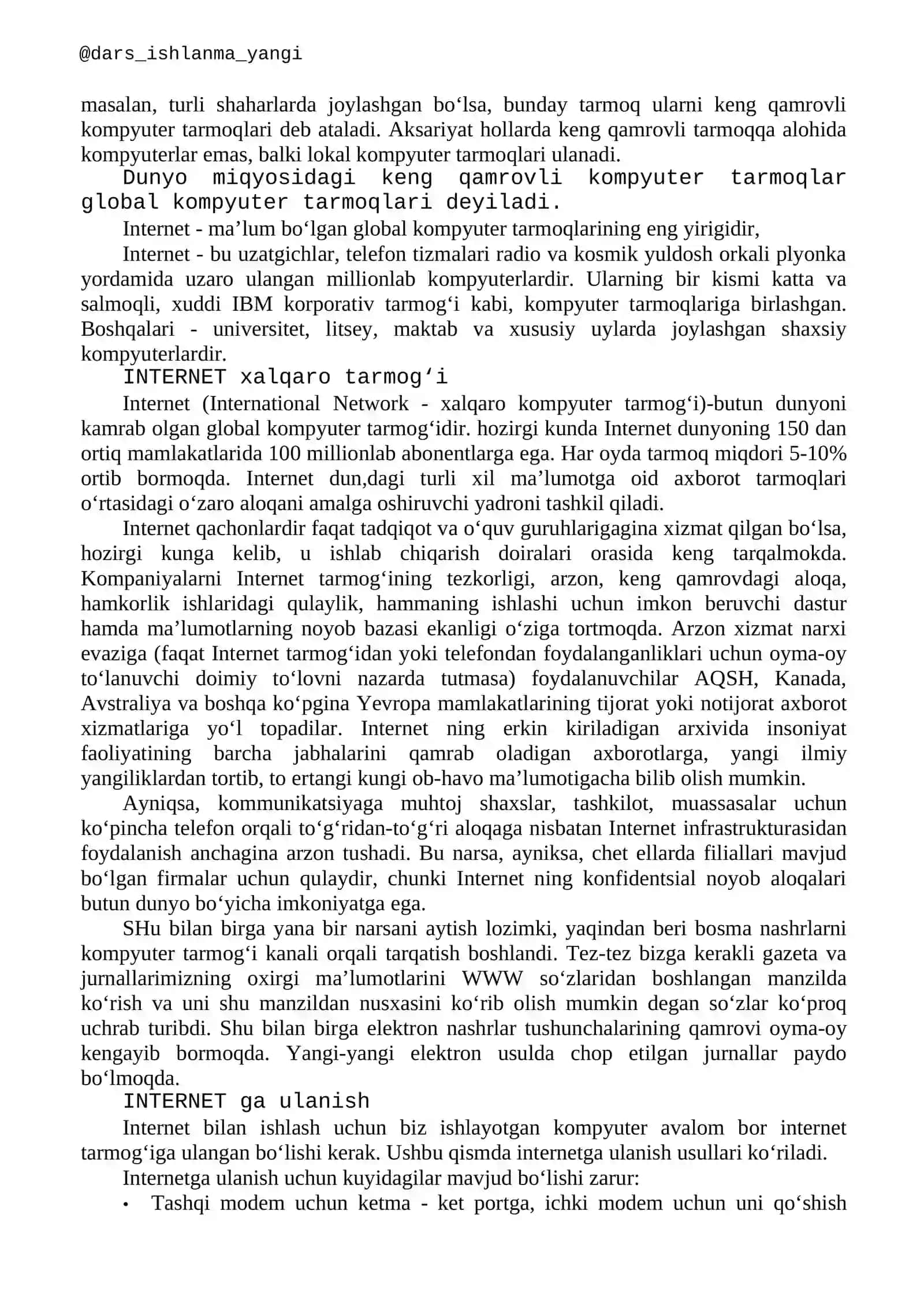 HAR XIL PROTOKOLLAR ASOSIDA LOKAL TARMOQDA ULANISH 4