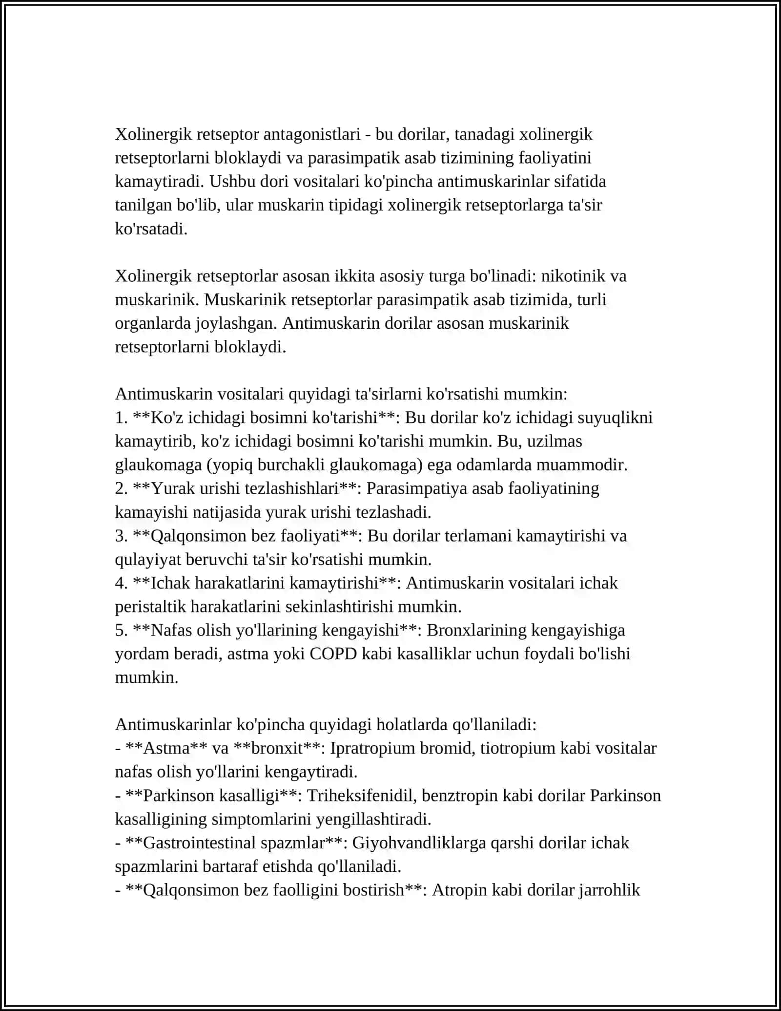 XOLINORETSEPTORLARGA TASIR ETUVCHI VOSITALAR 4
