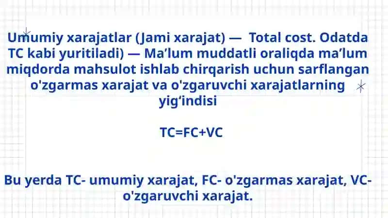 O’ZGARUVCHI VA DOIMIY XARAJATLAR 4