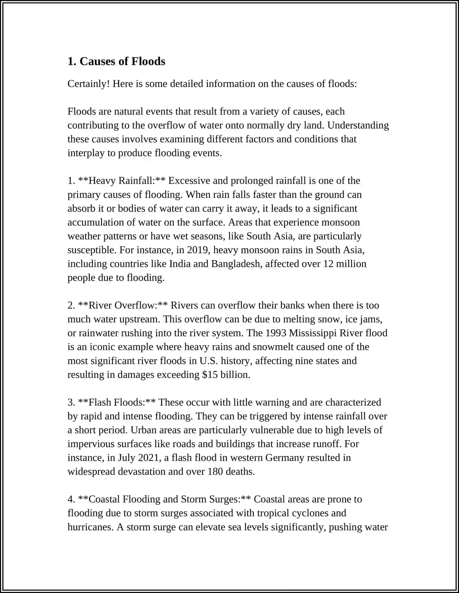 ENVIRONMENT: NATURAL DISASTERS: FLOOD, EARTHQUAKE 4