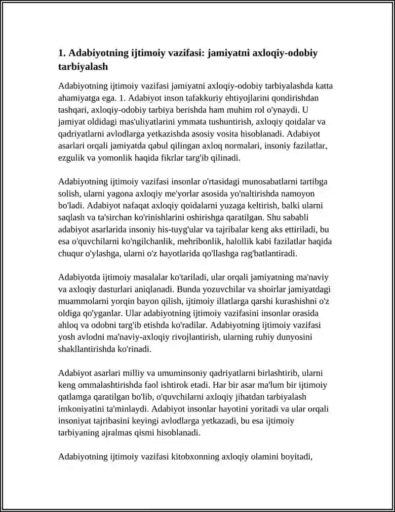 ADABIYOTNING IJTIMOIY VAZIFASI 4